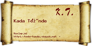 Kada Tünde névjegykártya