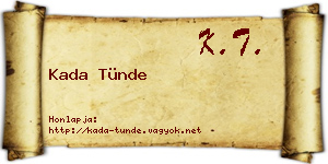 Kada Tünde névjegykártya